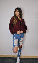 Load image into Gallery viewer, MERLOT CORDUROY JACKET
