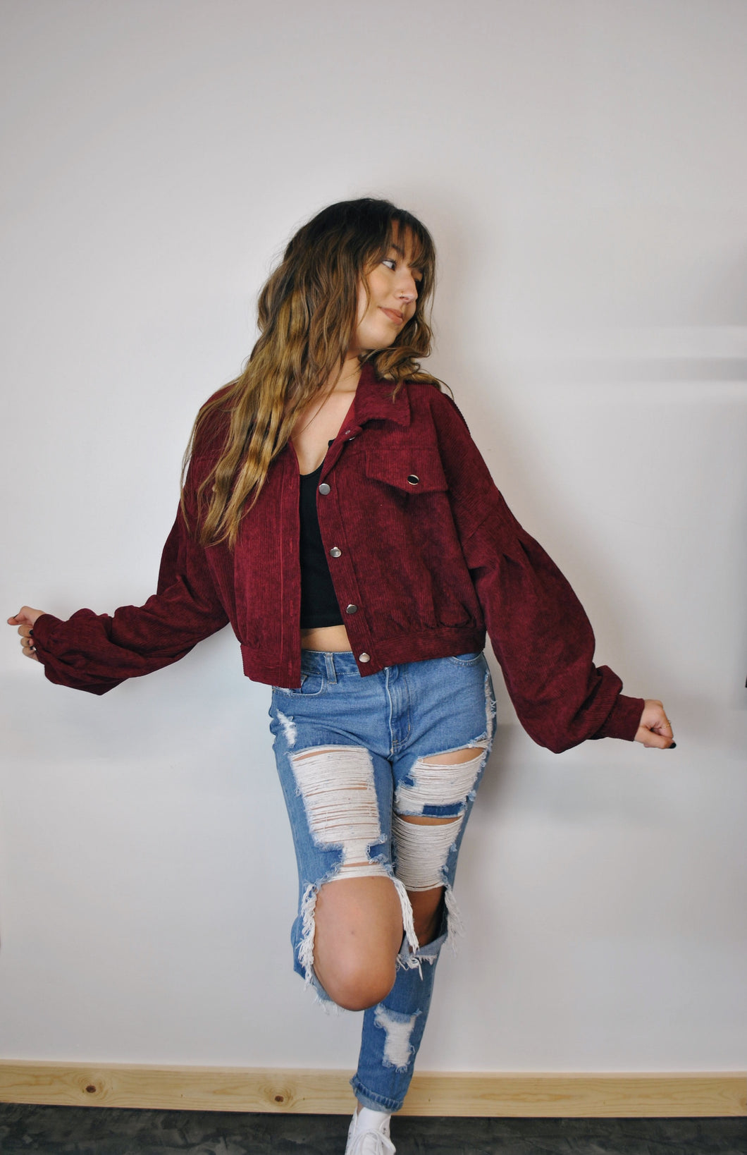 MERLOT CORDUROY JACKET