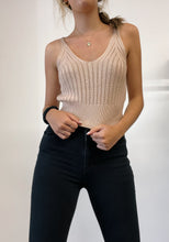 Load image into Gallery viewer, TAN CROPPED KNIT TANK
