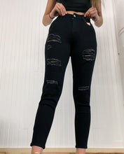 Load image into Gallery viewer, BLACK DESTROYED JEANS
