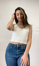 Load image into Gallery viewer, CREAM CROPPED KNIT TANK
